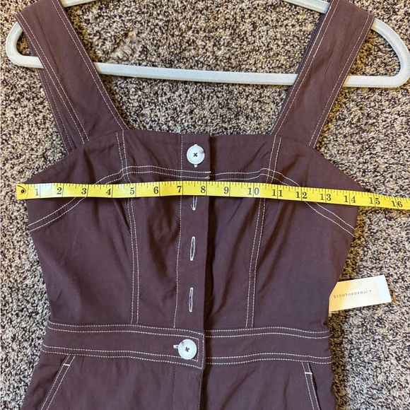 Maeve by Anthropologie Chic Brown Button-Front Bodice Jumpsuit Size 0 Wide Leg - Picture 9 of 14